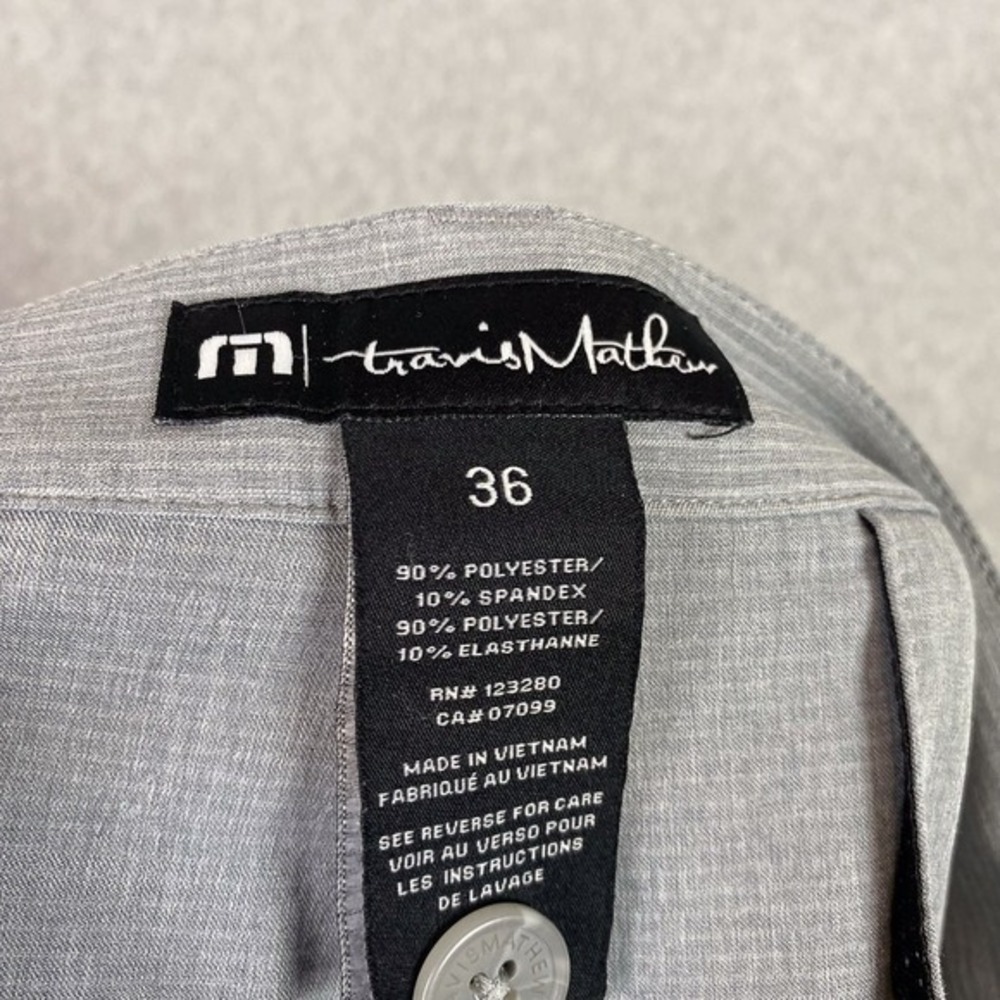 Travis Mathew Shorts Mens 36 Golf Grey Striped Performance Chino - Picture 7 of 7